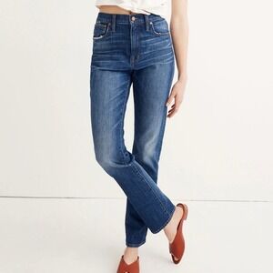 Madewell The High-Rise Slim Boyjean 28 Blue High Waist Straight Denim Casual